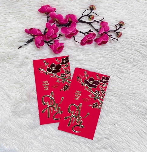 Combo 6 Bao Lì Xì In Nổi 3D Màu Đỏ Phúc Như Đông Hải