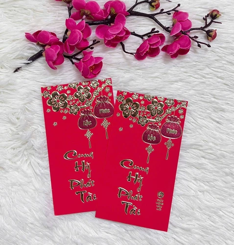 Combo 6 Bao Lì Xì Tết Màu Đỏ Cung Hỷ Phát Tài