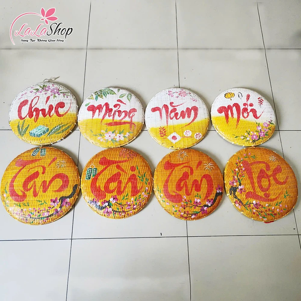 Combo 8 mẹt vàng câu chúc thư pháp Chúc mừng năm mới - An khang thịnh vượng mẫu 175