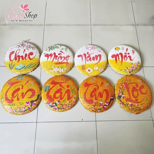 Combo 8 mẹt vàng câu chúc thư pháp Chúc mừng năm mới - An khang thịnh vượng mẫu 175