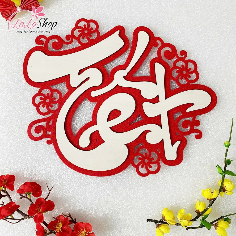 Chữ tết vải nỉ cao cấp dày dặn trang trí tết