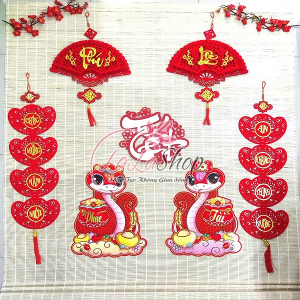 * Siêu Hot * Set trang trí tết Ất Tỵ May Mắn Tài Lộc Mừng Xuân