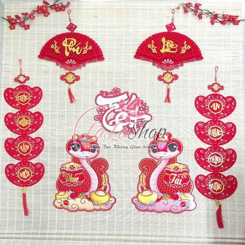 * Siêu Hot * Set trang trí tết Ất Tỵ May Mắn Tài Lộc Mừng Xuân
