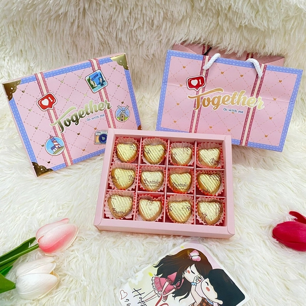 Hộp 12 Viên Socola Beatitude Trái Tim Vàng