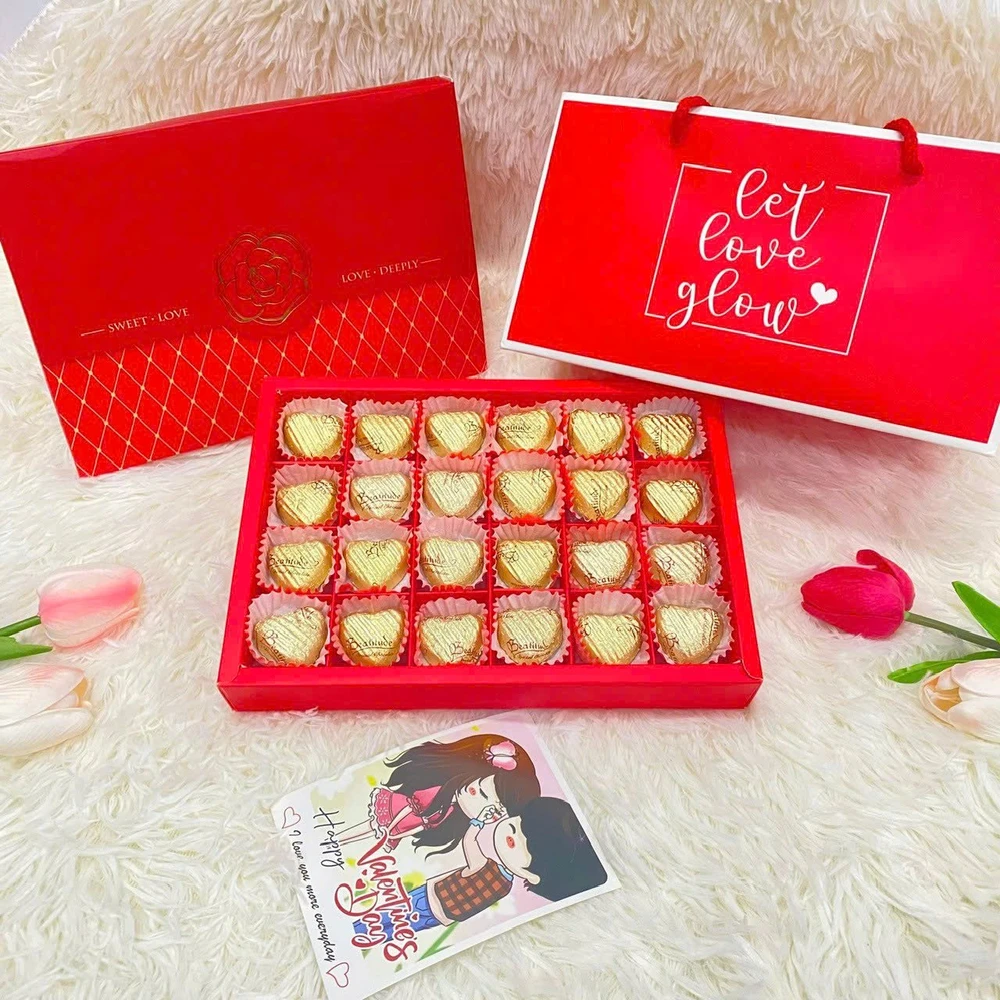 Hộp 24 Viên Socola Beatitude Trái Tim Vàng