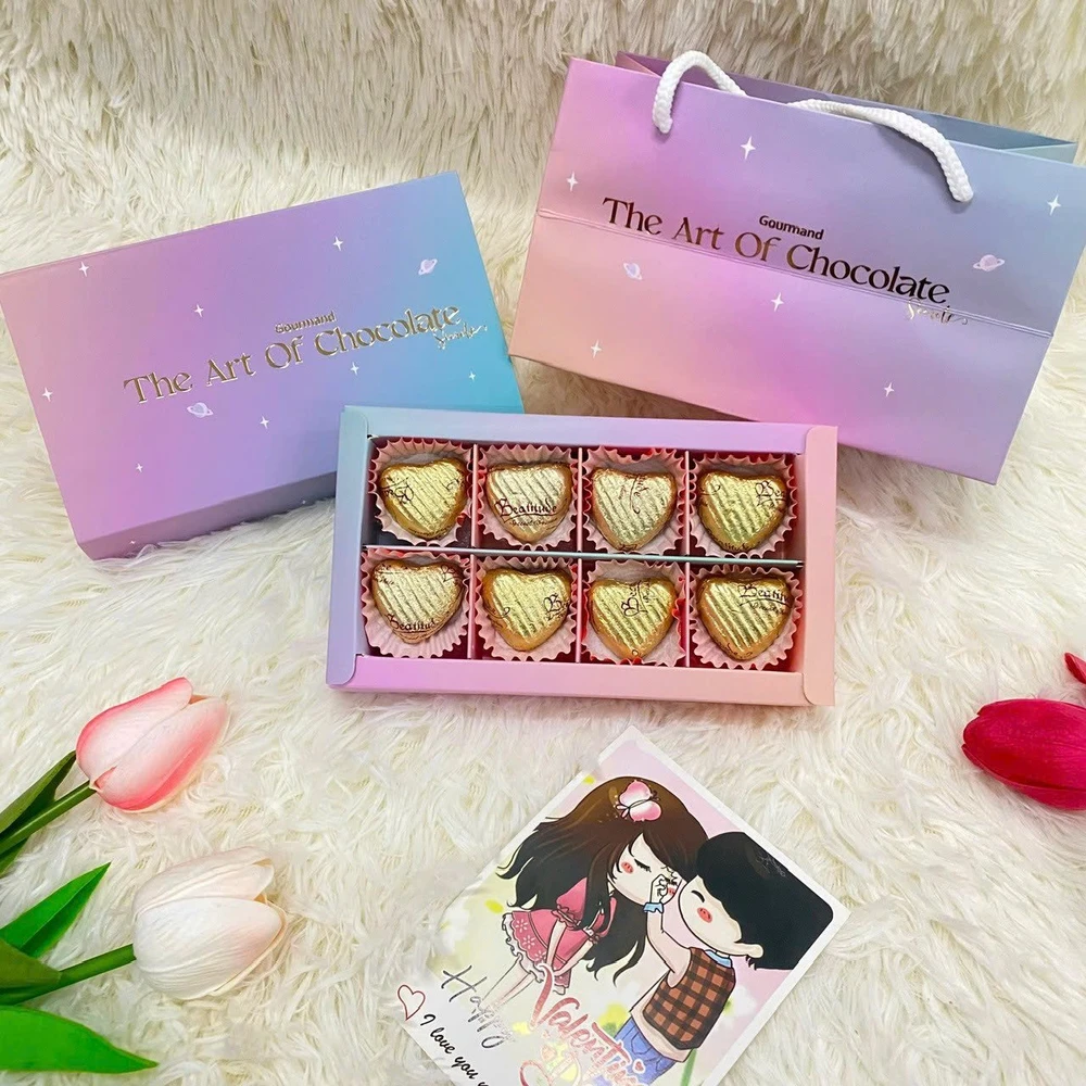 Hộp 9 Viên Socola Beatitude Trái Tim Vàng Mẫu 2