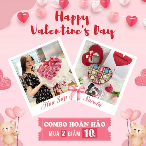 Set Quà Tặng Socola Love Valentine Và Hoa Sáp
