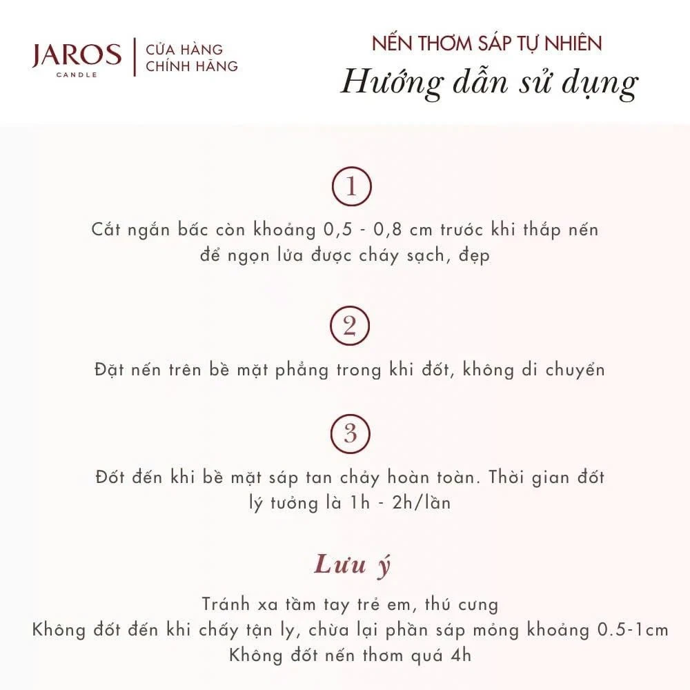 Nến Thơm Sáp Tự Nhiên JAROS Candle Hương GOODNIGHT, SWEETHEART