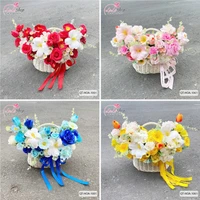 Giỏ Mây Trắng Hoa Sáp Thơm Mix Hoa Tulip Lung Linh Sắc Màu