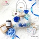 Hộp Mica hoa sáp thơm và nến tone xanh dương quà tặng ngọt ngào ý nghĩa