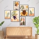 Set 6 Tranh Dán Tường Cô Gái Và Lá Xanh Nghệ Thuật Size vừa: gồm 4 tranh 15x20cm và 2 tranh 20x30cm (S)