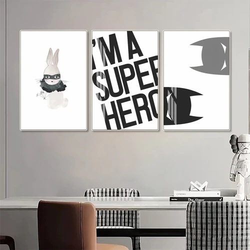 Bộ 3 Tấm Tranh Treo Tường Siêu Nhân Super Hero