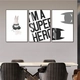 Bộ 3 Tấm Tranh Treo Tường Siêu Nhân Super Hero
