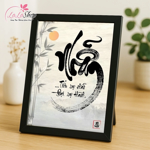 Tranh để bàn thư pháp in uv 5D cao cấp