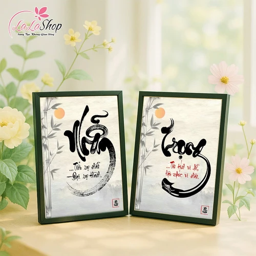 Tranh để bàn thư pháp in uv 5D cao cấp