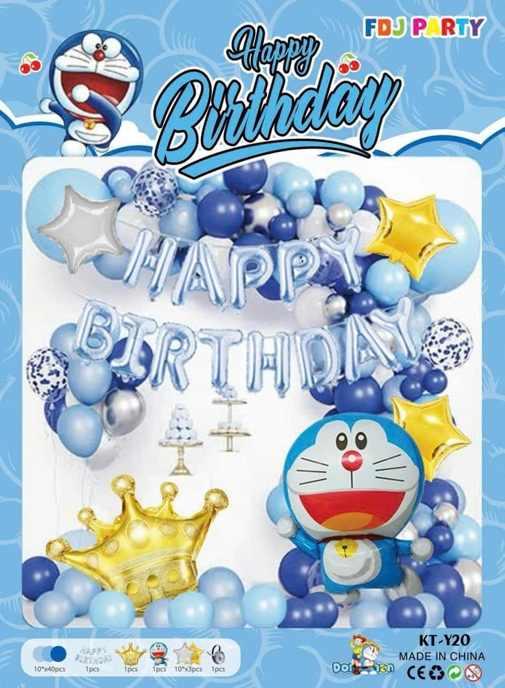 Bộ Bong bóng sinh nhật Doraemon phụ kiện trang trí sinh nhật