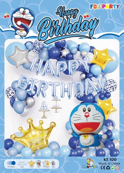 Bộ Bong bóng sinh nhật Doraemon phụ kiện trang trí sinh nhật