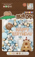 Set Bong Bóng Trang Trí Sinh Nhật Happy Birthday Capybara Và Những Người Bạn