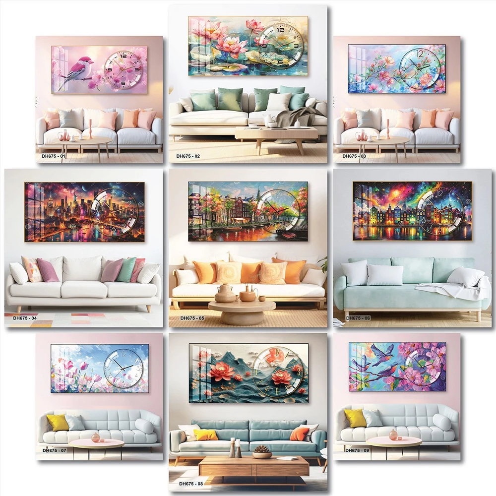 Tranh Đồng Hồ Nổi 3D Tráng Gương Nhiều Mẫu Độc Đáo Kết Hợp Decor Trang Trí Và Xem Giờ