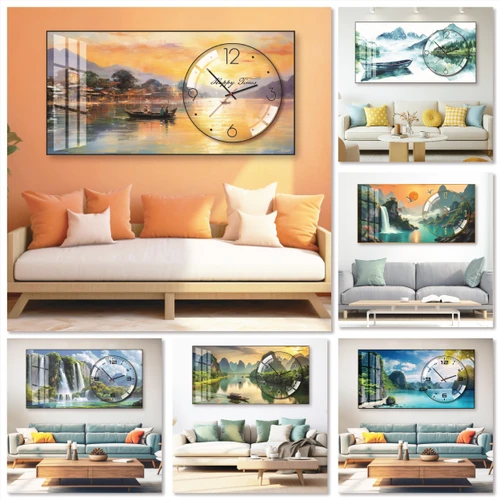 Tranh Đồng Hồ Nổi 3D Tráng Gương Decor Trang Trí Đa Dạng Mẫu