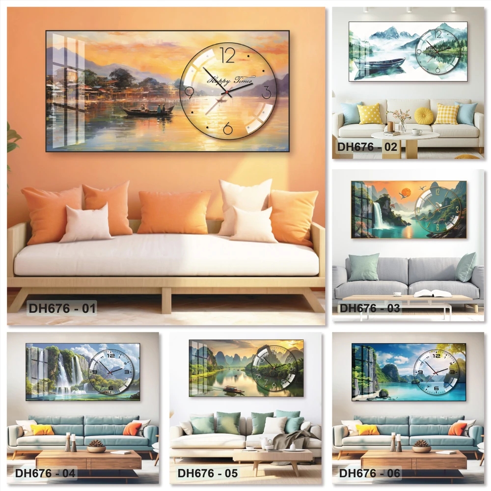 Tranh Đồng Hồ Nổi 3D Tráng Gương Decor Trang Trí Đa Dạng Mẫu