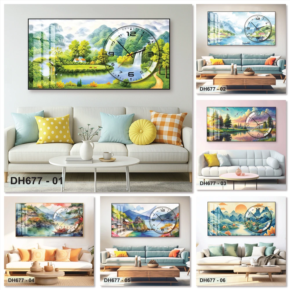 Tranh Đồng Hồ Nổi 3D Tráng Gương Nghệ Thuật Đa Dạng Nhiều Mẫu Trang Trí Nhà Cửa