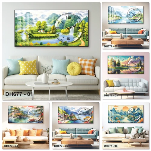 Tranh Đồng Hồ Nổi 3D Tráng Gương Nghệ Thuật Đa Dạng Nhiều Mẫu Trang Trí Nhà Cửa