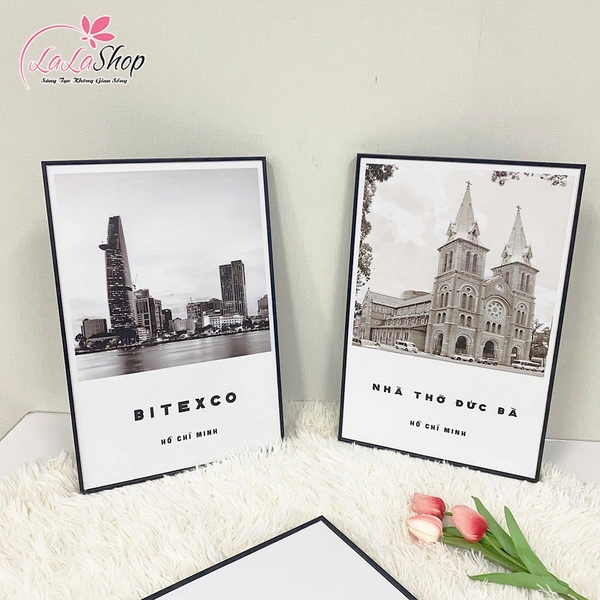 Tranh treo tường Sài Gòn trắng đen (HG)