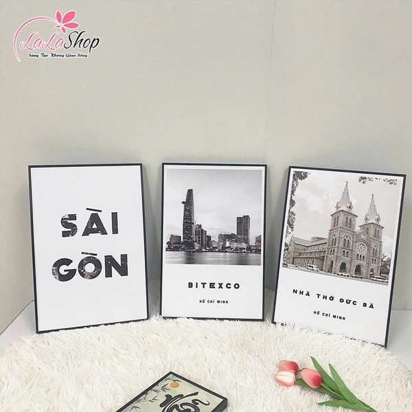 Tranh treo tường Sài Gòn trắng đen (HG)
