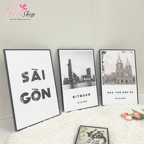 Tranh treo tường Sài Gòn trắng đen (HG)
