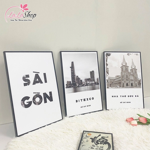 Tranh treo tường Sài Gòn trắng đen (HG)