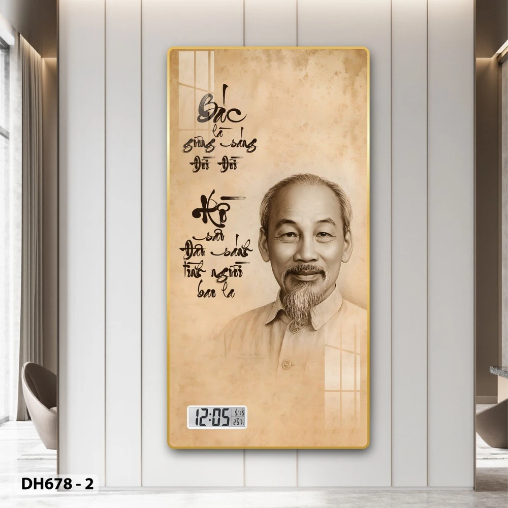 Tranh Đồng Hồ Điện Tử Treo Tường Chân Dung Những Nhà Lãnh Tụ Vĩ Đại