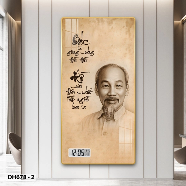 Tranh Đồng Hồ Điện Tử Treo Tường Chân Dung Những Nhà Lãnh Tụ Vĩ Đại