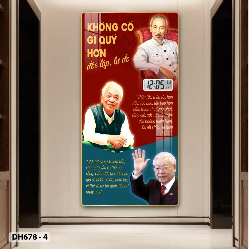 Tranh Đồng Hồ Điện Tử Treo Tường Chân Dung Những Nhà Lãnh Tụ Vĩ Đại