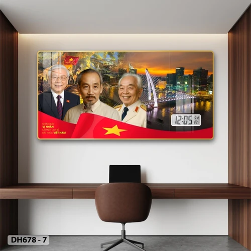 Tranh Đồng Hồ Điện Tử Treo Tường Chân Dung Những Nhà Lãnh Tụ Vĩ Đại
