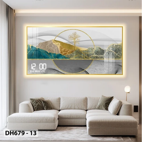 Tranh Đồng Hồ Điện Tử Pha Lê Đèn Led Treo Tường Đa Dạng Mẫu Sang Trọng Cao Cấp