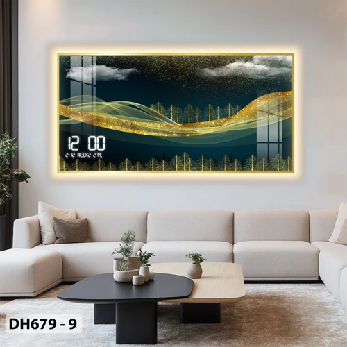 Tranh Đồng Hồ Điện Tử Pha Lê Đèn Led Treo Tường Đa Dạng Mẫu Sang Trọng Cao Cấp