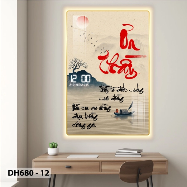 Tranh Đồng Hồ Điện Tử Pha Lê Treo Tường Tặng Thầy Cô Món Quà Kỷ Niệm Ý Nghĩa