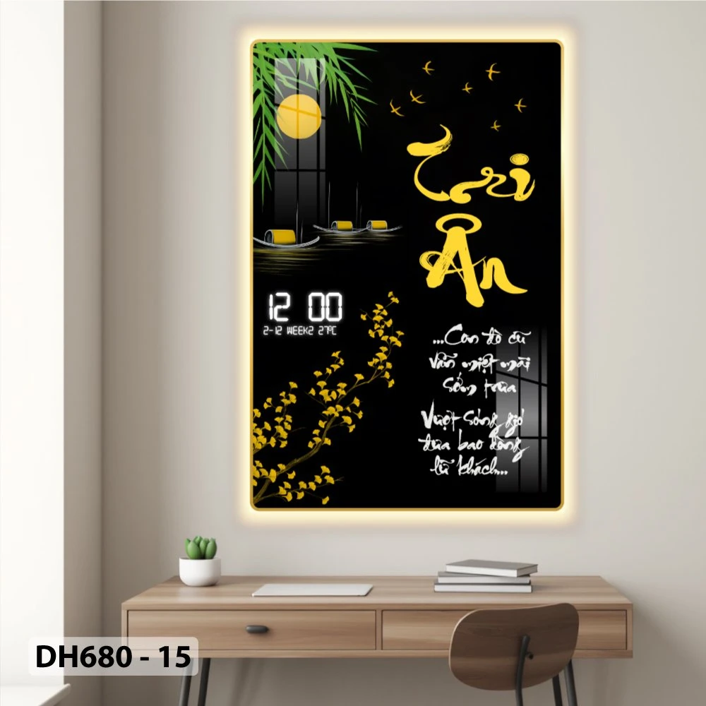 Tranh Đồng Hồ Điện Tử Pha Lê Treo Tường Tặng Thầy Cô Món Quà Kỷ Niệm Ý Nghĩa