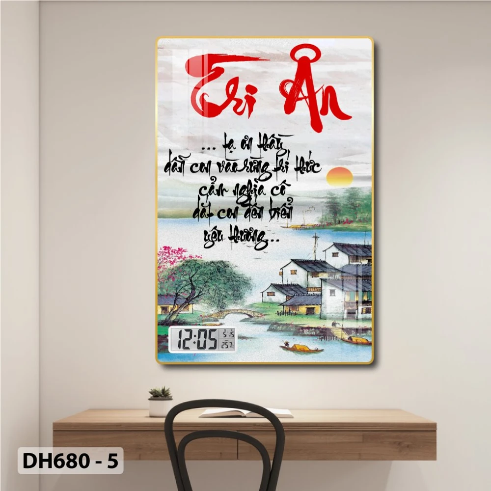 Tranh Đồng Hồ Điện Tử Pha Lê Treo Tường Tặng Thầy Cô Món Quà Kỷ Niệm Ý Nghĩa