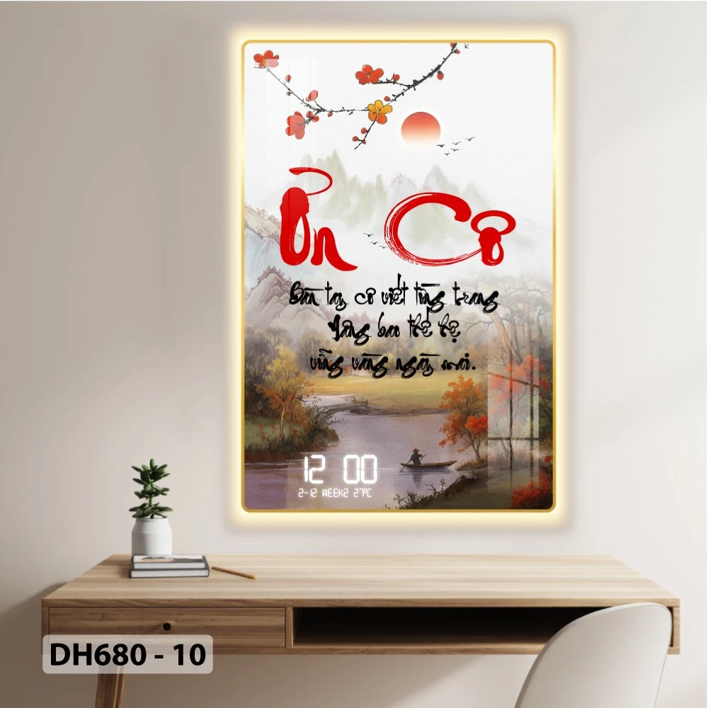 Tranh Đồng Hồ Điện Tử Pha Lê Treo Tường Tặng Thầy Cô Món Quà Kỷ Niệm Ý Nghĩa