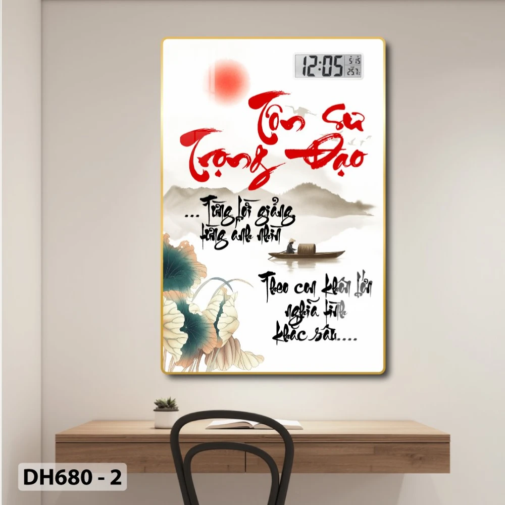 Tranh Đồng Hồ Điện Tử Pha Lê Treo Tường Tặng Thầy Cô Món Quà Kỷ Niệm Ý Nghĩa