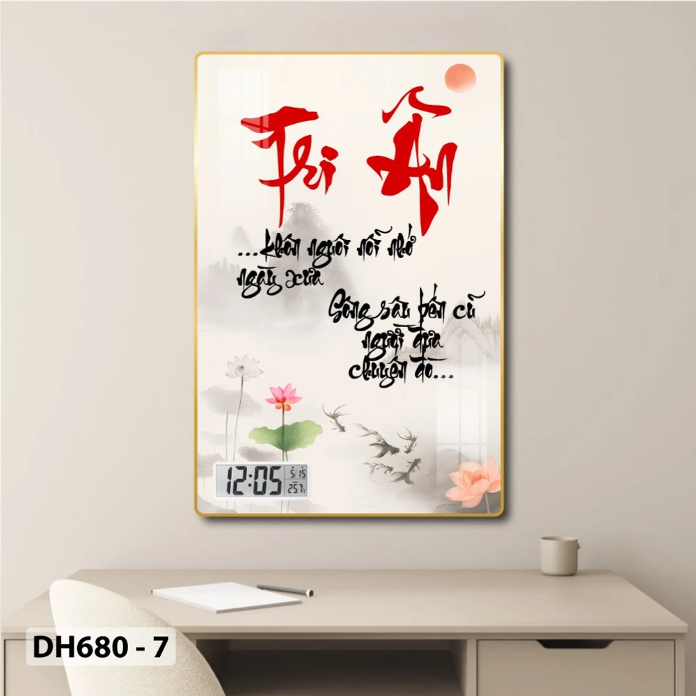 Tranh Đồng Hồ Điện Tử Pha Lê Treo Tường Tặng Thầy Cô Món Quà Kỷ Niệm Ý Nghĩa