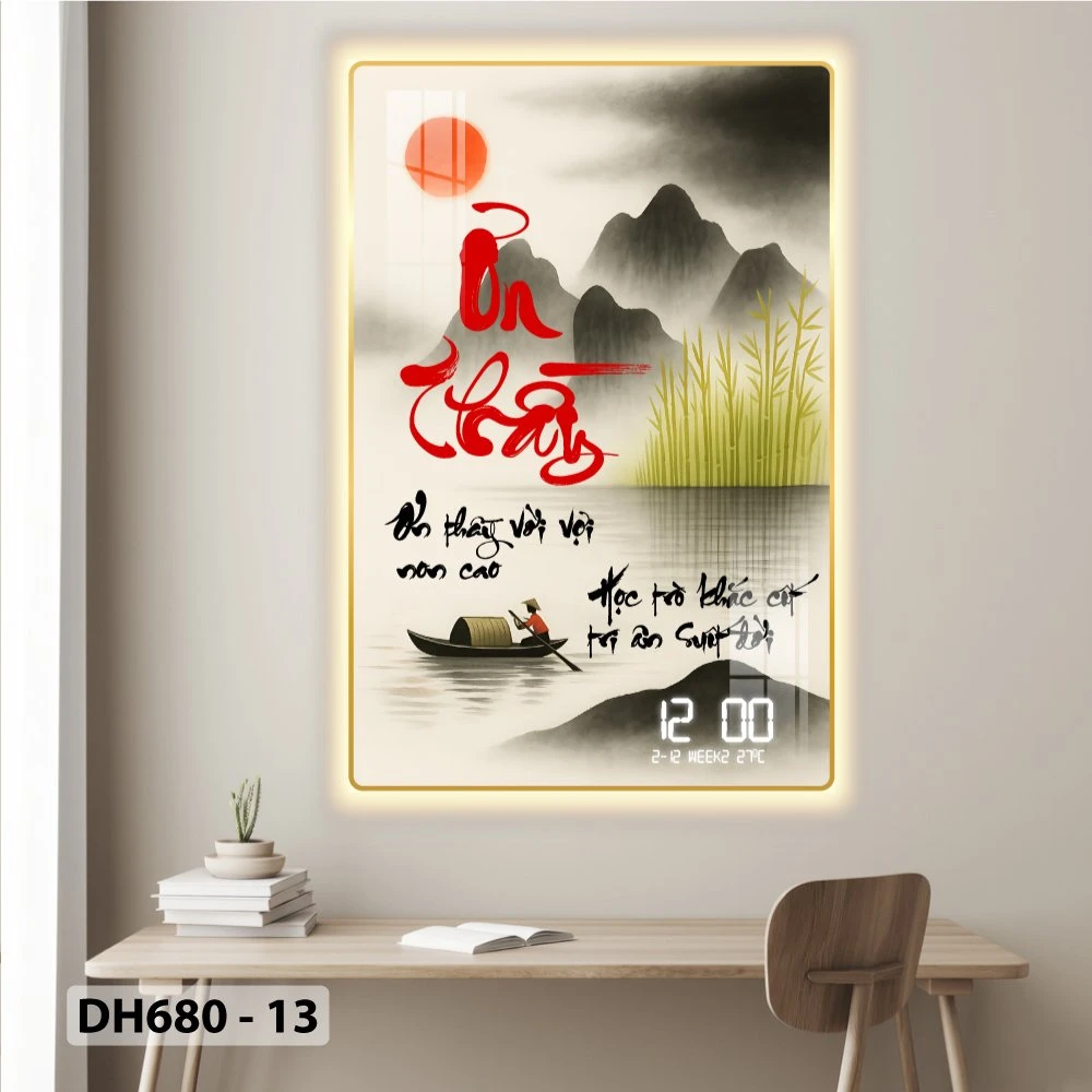 Tranh Đồng Hồ Điện Tử Pha Lê Treo Tường Tặng Thầy Cô Món Quà Kỷ Niệm Ý Nghĩa