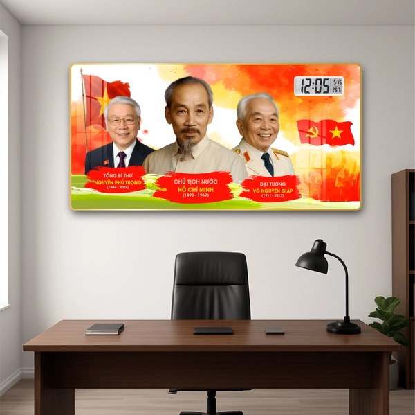 Tranh Đồng Hồ Điện Tử Treo Tường Chân Dung Những Nhà Lãnh Tụ Vĩ Đại