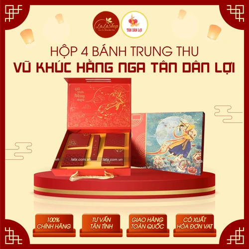 Hộp 4 Bánh Trung Thu Kèm Trà 15g Vũ Khúc Hằng Nga