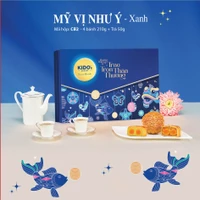 Hộp 4 Bánh Trung Thu Kido Mỹ Vị Như Ý Xanh (CB2)