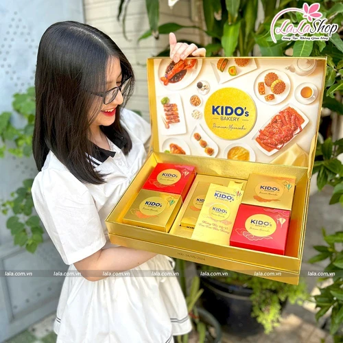 Hộp 4 Bánh Trung Thu Kido Mỹ Vị Thịnh Vượng Vàng (CB4)