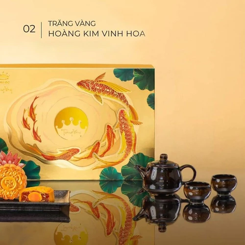 Bánh Trung Thu Kinh Đô Trăng Vàng Hoàng Kim Vinh Hoa - Hộp 4 Bánh (HKV)