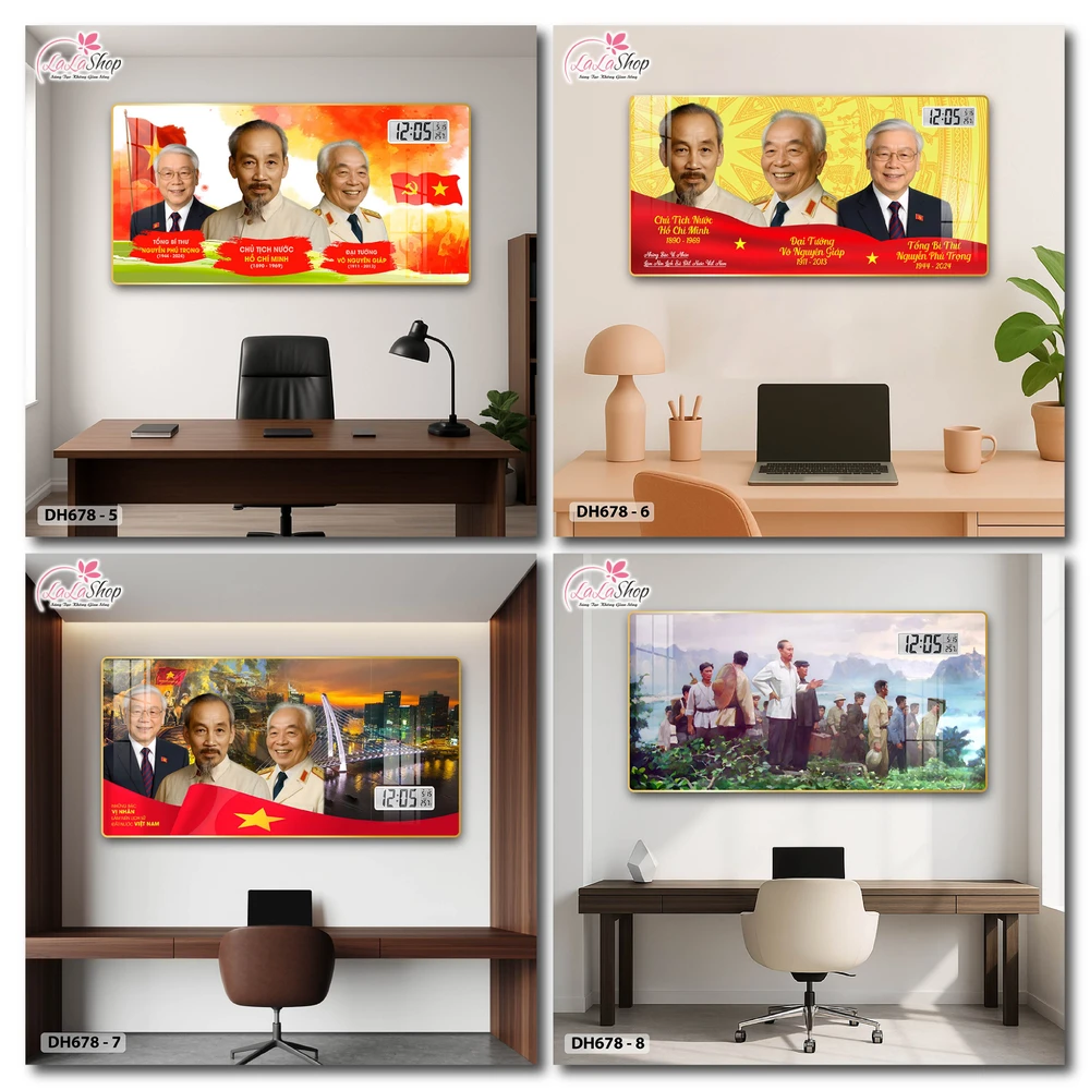 Tranh Đồng Hồ Điện Tử Treo Tường Chân Dung Những Nhà Lãnh Tụ Vĩ Đại